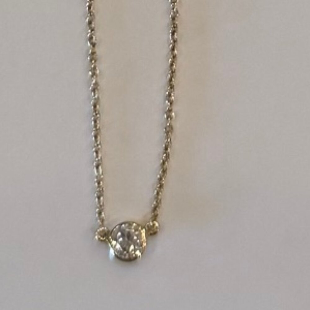 Tiffany & Co By The Yard Diamond 0.20ct Necklace 16" 18k Yellow Gold
